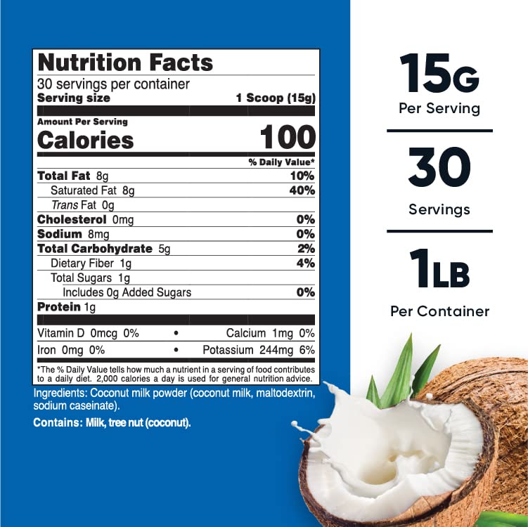 Nutricost Coconut Milk Powder, 16 Ounce, Pack of 1, Model NC-CCNMLK1LB