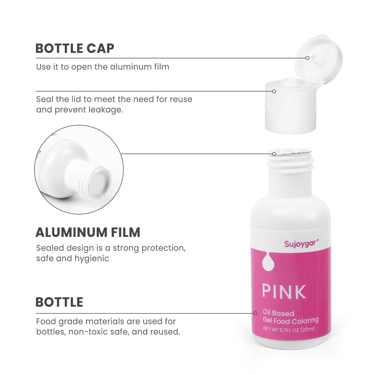 Oil Based Food Coloring For Chocolate, Pink, Food Grade 20Ml, Edible Oil Food Dye For Baking, Cupcake & Fondant, Icing