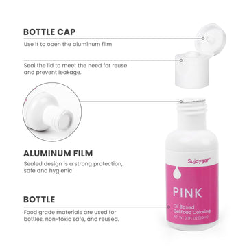 Oil Based Food Coloring For Chocolate, Pink, Food Grade 20Ml, Edible Oil Food Dye For Baking, Cupcake & Fondant, Icing