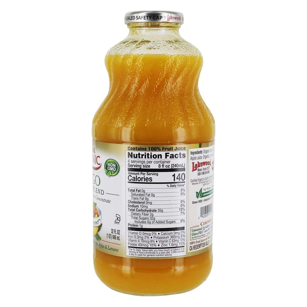 Lakewood Organic Mango Juice, 32 Ounce - 12 per case.