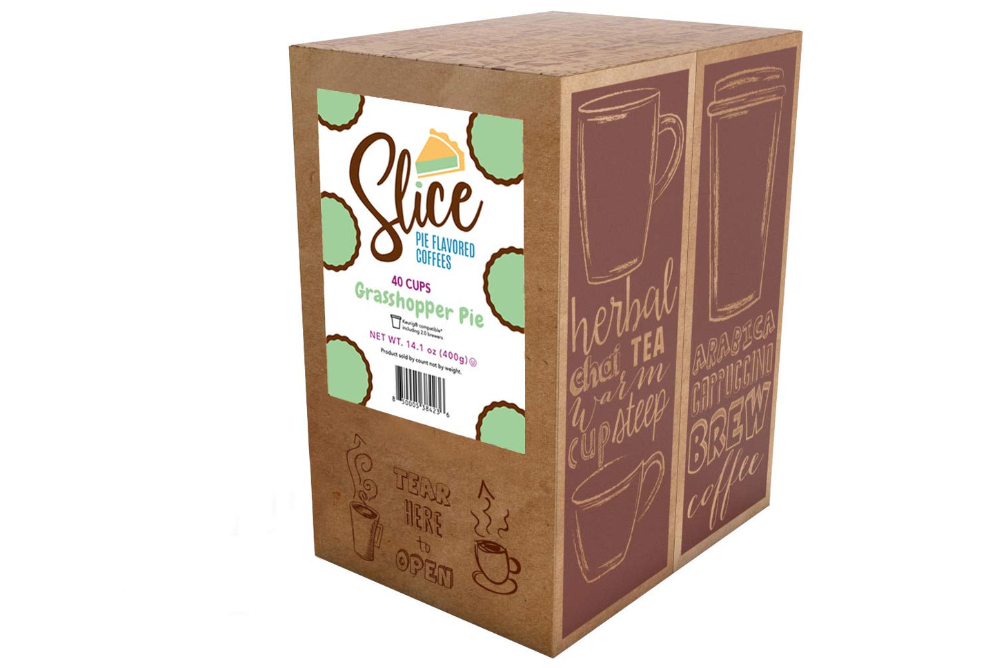 Slice Coffee Grasshopper Pie Coffee, Compatible with K Cup malt-inspired, 40 Count