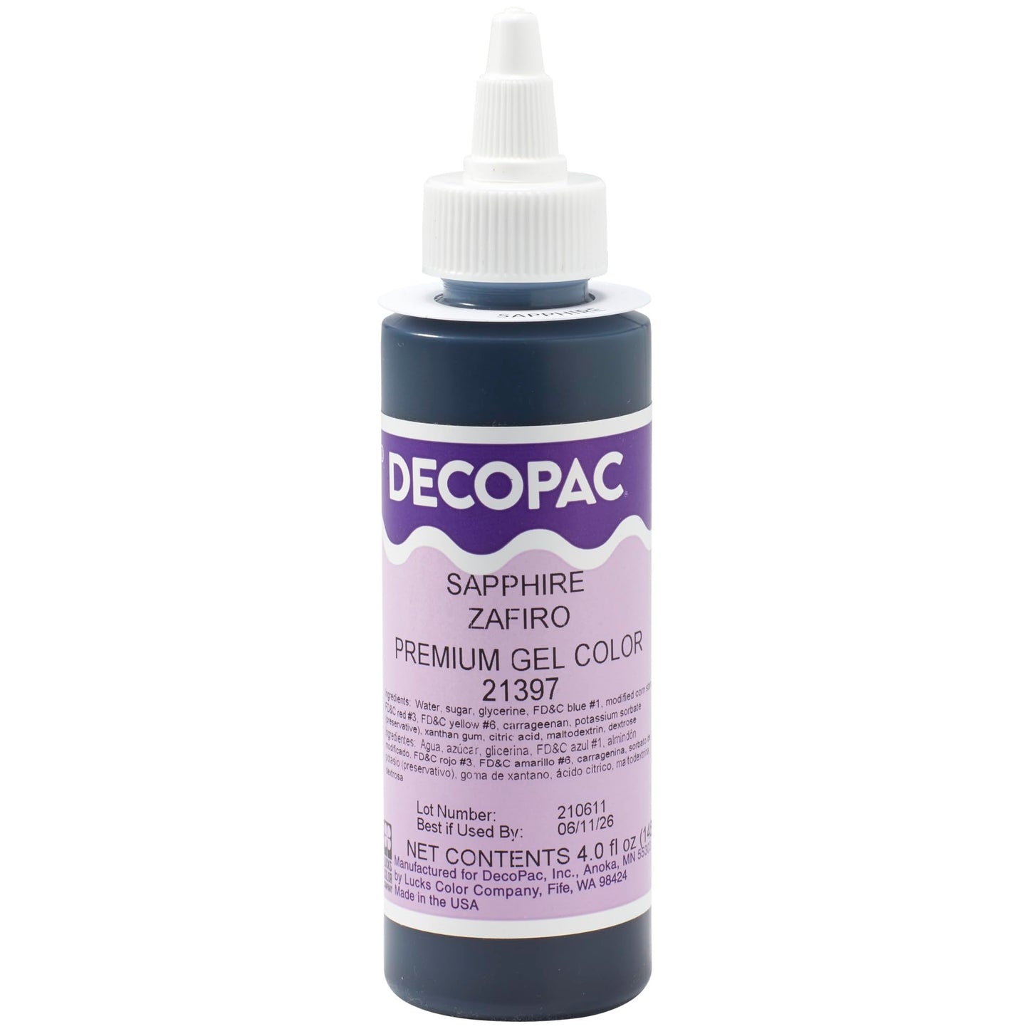 DecoPac Sapphire Trend Gel Color Cake Decorations, Blue - 4 Fl Oz, Model 21397