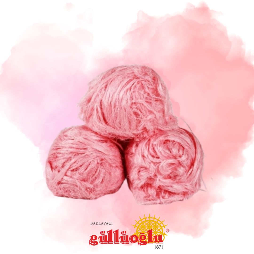 Gulluoglu Candy Floss Pomegranate (Pismaniye), Luxury Turkish Cotton Candy, Special Halva Candy 0.55Lb (Pomegranate)