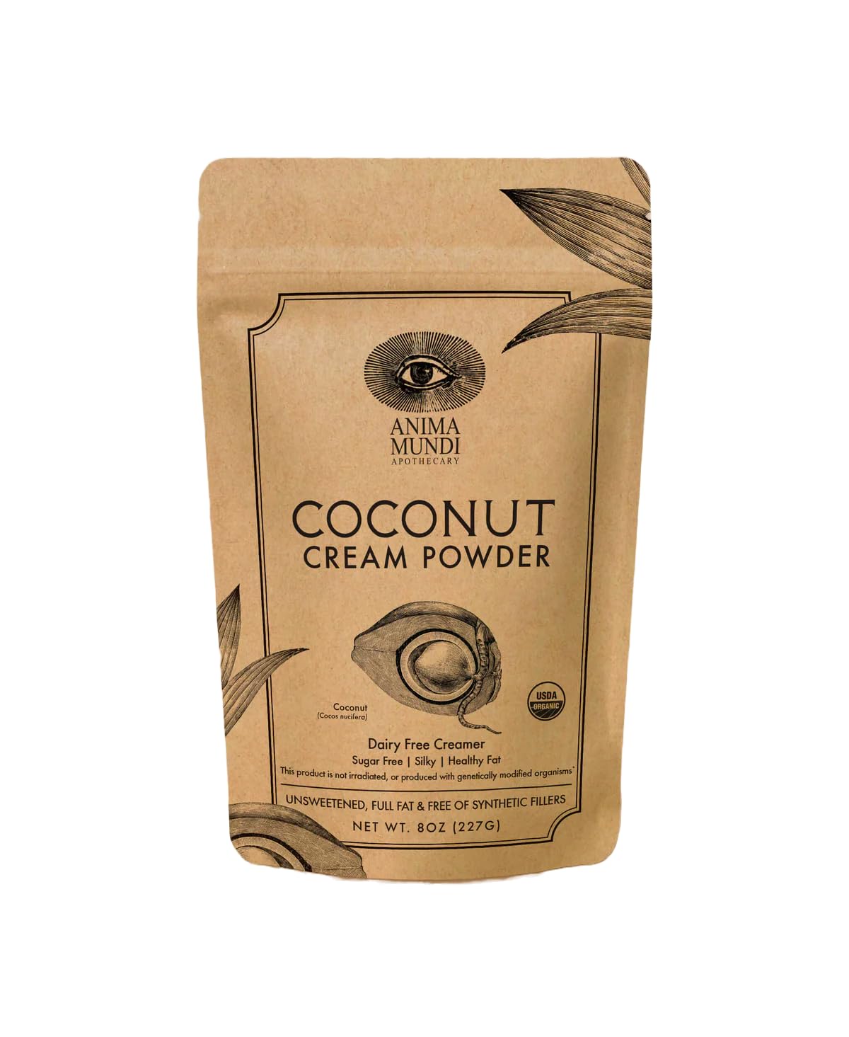 Anima Mundi Coconut Cream Powder - Organic Non-Dairy Coconut Creamer - Silky Dairy-Free Creamer for Coffee, Smoothies, Desserts 