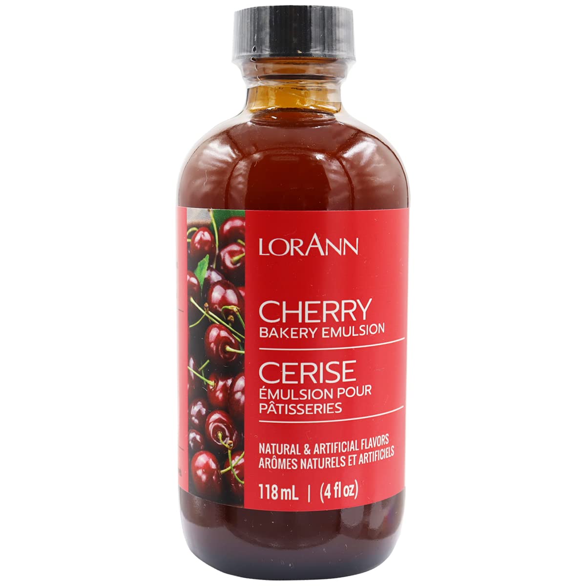 LorAnn Oils Cherry Bakery Emulsion, 4 Fl Oz, Authentic Cherry Flavor, Gluten-Free, Keto-Friendly, Model 0774