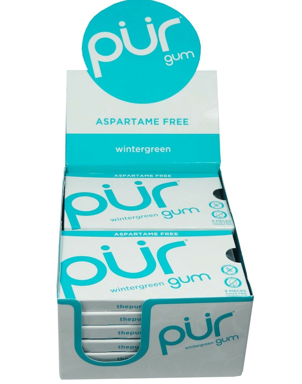Pur Gum - Wintergreen - Aspartame Free - 9 Pieces - 12.6 G - Case Of 12