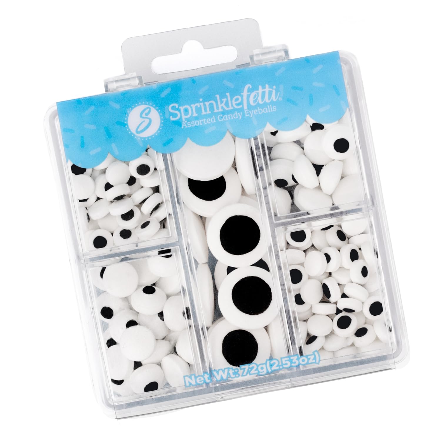 Sweets Indeed Halloween Eyeball Tacklebox - Assorted Candy Eyeballs for Baking & Decorating, 2.53 oz, Candy Eyeball Tacklebox