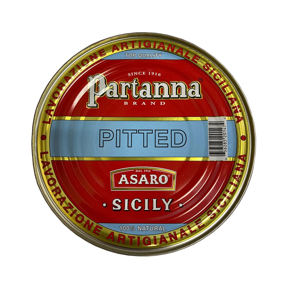 Partanna Sicilian Castelvetrano Green Olives, Pitted 5.07 lb Can