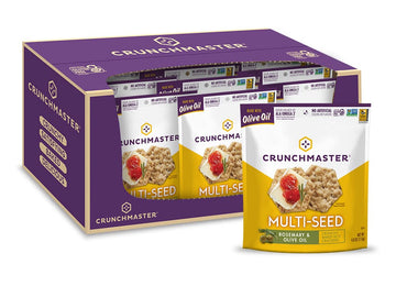 Crunchmaster Multi-Seed Gluten-Free Rosemary & Olive Oil, 4 Ounce Bags (Pack Of 12)