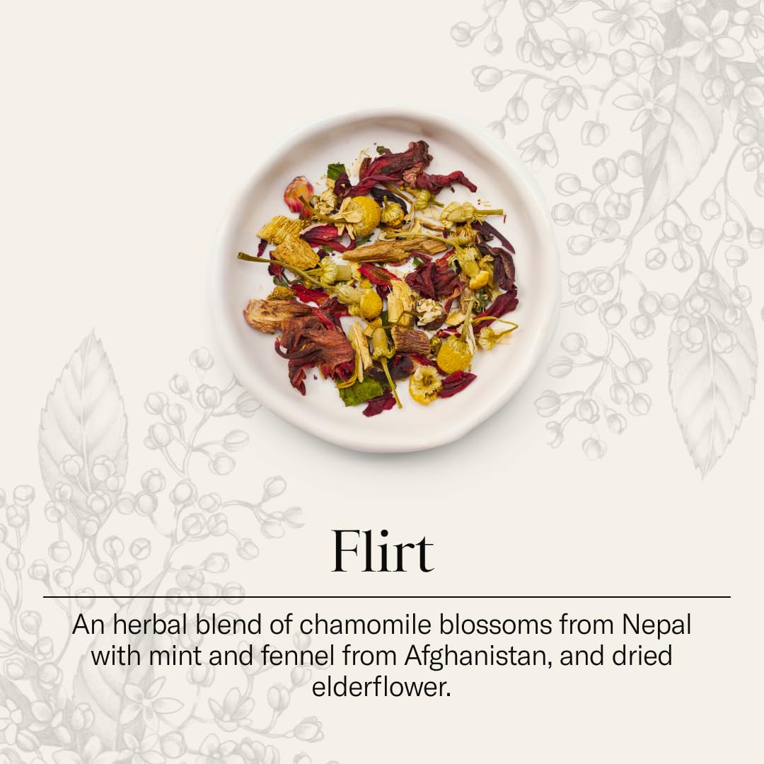 Dona Single Origin, Premium Blended Teas Conveniently Packaged In Plant-Based Sachets, Canister Of 12 Sachets/Teabags (Flirt)
