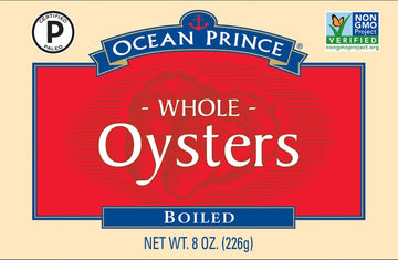 Crown Prince Boiled Oysters, 8-Ounce Cans, Pack of 12, Seafood Snack