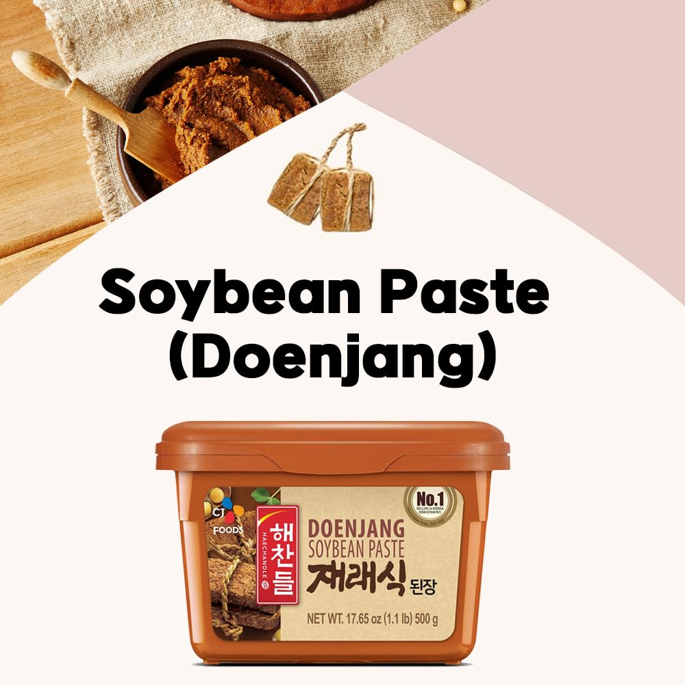 Box Of Life Cj Red Pepper Chilli Paste (Gochujang) 500G & Soybean Paste (Doenjang) 500G Korean Cooking Bundle Set