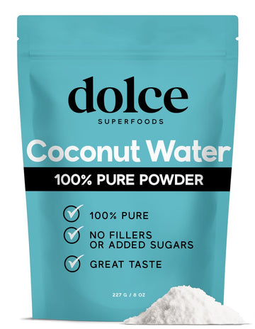 Dolce Superfoods Coconut Water Powder, Natural Electrolyte Powder for Daily Hydration & Wellness, Powdered Coconut Water with Po