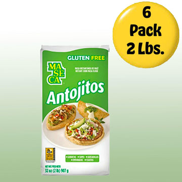 Maseca Antojitos Gluten Free Harina De Maiz (Corn Flour) 2 Lbs Bag 6 Pack