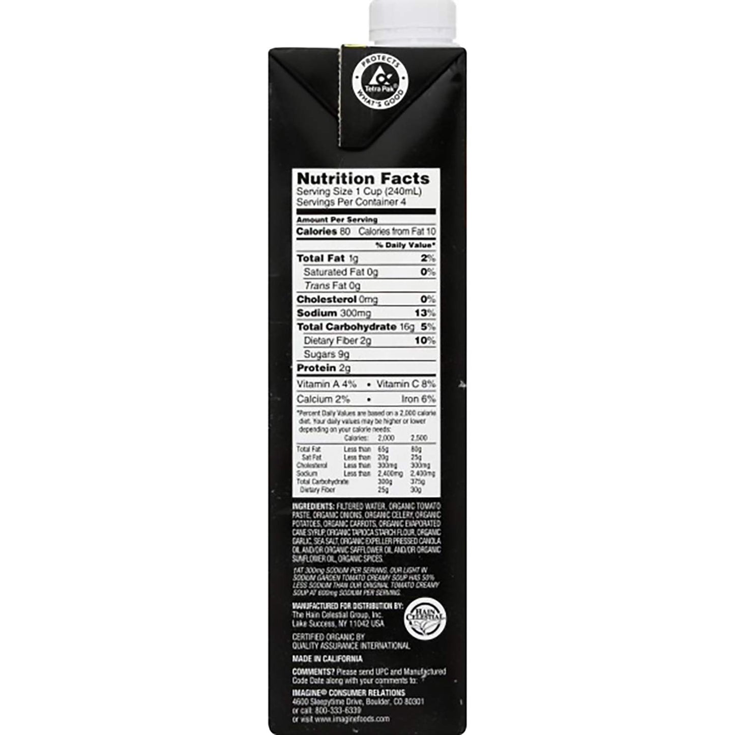 Imagine Organic Creamy Soup, Light Sodium Garden Tomato, 32 oz.
