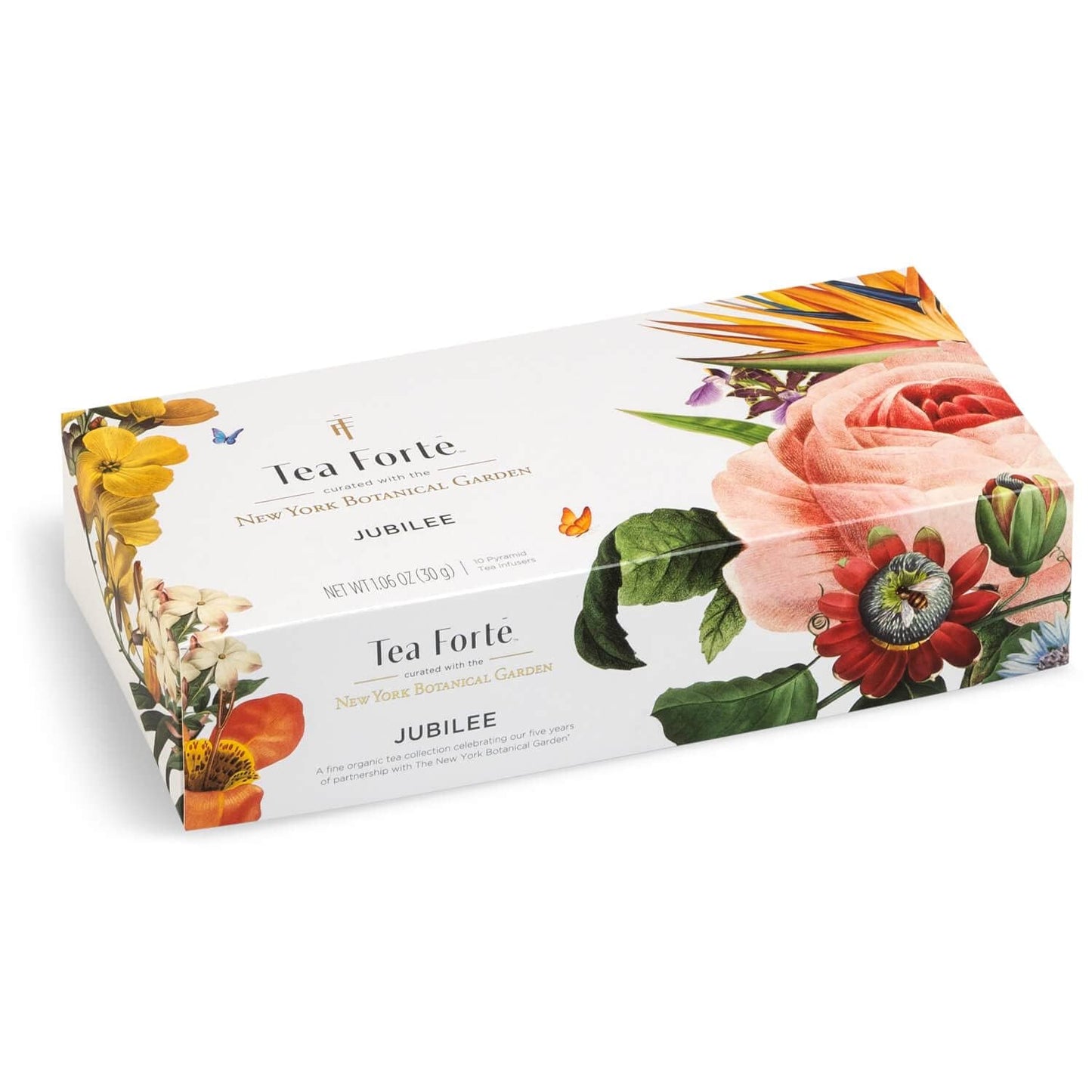 Tea Forte, Jubilee Petite Presentation Sampler Gift Box, Pyramid Infusers With Organic Loose Leaf, Green, Black, White, Herbal A