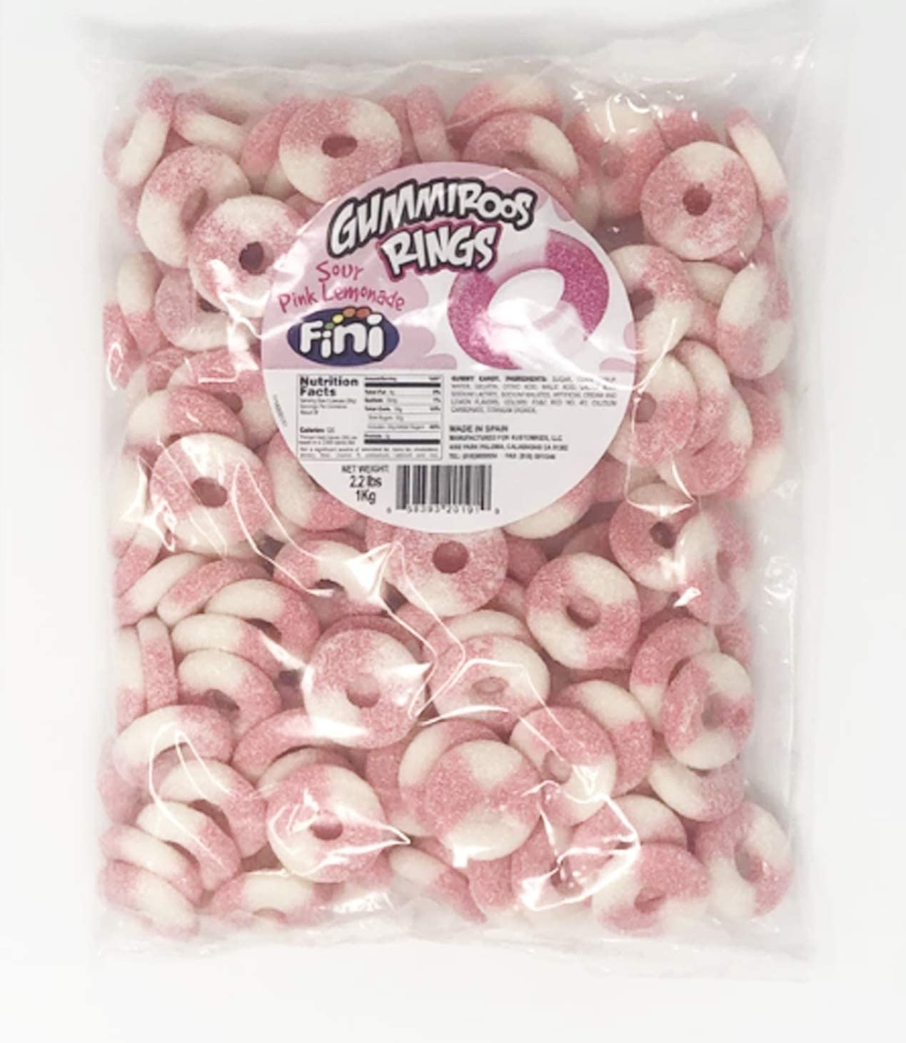 Smarty Stop Mini Sour Gummy Rings Candy GummiRoos (Pink Lemonade, 2.2 Pound (Pack of 1))