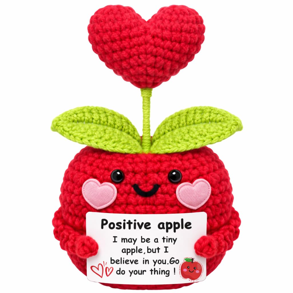 Mini Apple Easter Basket Stuffers Essentials For Toddlers Kids Girls Boys Son Daughter Teacher Gifts For Friends Women Her Mom Sister Aunt Grandma Wife Boss Coworkers  Mothers Day Crochet Apple Heart