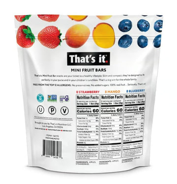 Mini Fruit Bars, That'S It, 24 Ct, Variety Pack, Strawberry, Mango, Blueberry, Packaged With Bryant Desai Supplies, Llc Pen