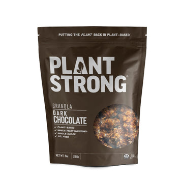 Plantstrong Dark Chocolate Granola Snack Mix - Whole-Grain, Whole-Fruit Sweetened, Plant-Based, Oil Free - Pack Of 4 X 9Oz Bags