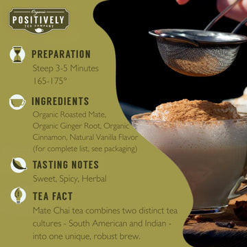 Organic Positively Tea Company, Toasty Mate Chai Tea, Loose Leaf, 4 Ounce