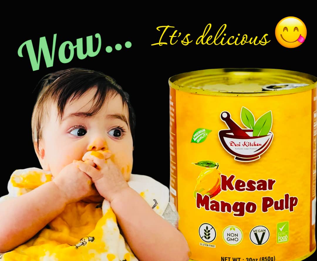 Desi Kitchen Mango Pulps Delicious Flavor By Rani Foods Inc (Kesar Mango Pulp 30Oz)
