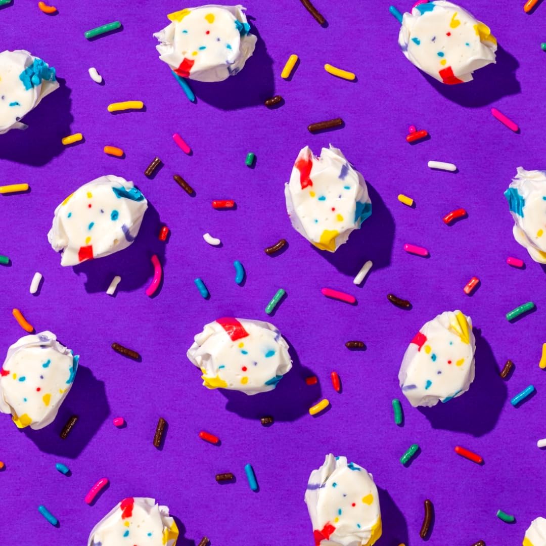 Taffy Shop Birthday Cake Cake Salt Water Taffy - Gourmet Soft Chewy Candy, Bulk Sweet Snack, Fresh Gift & Gluten-Free, 35 Indivi