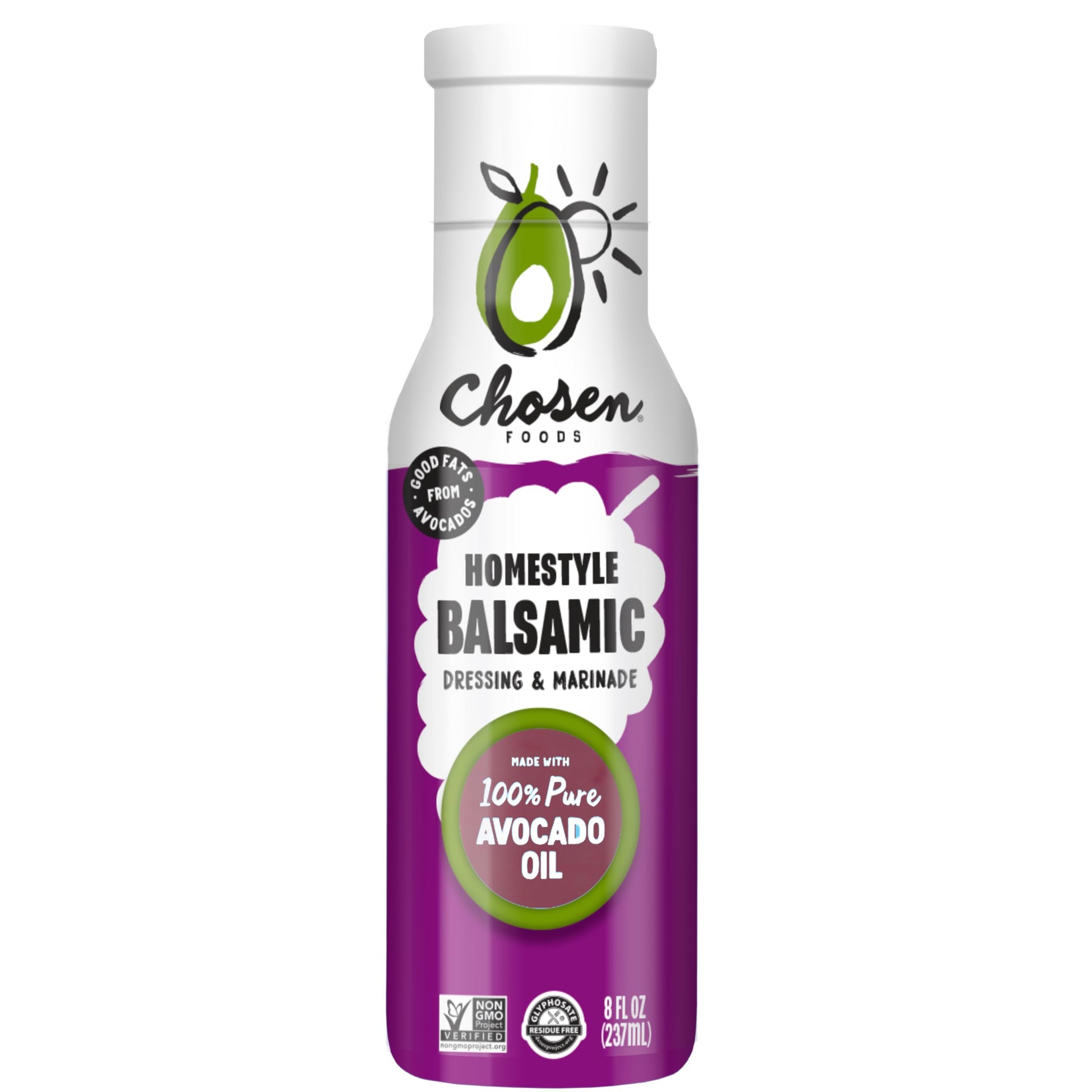 Chosen Foods Homestyle Balsamic Dressing and Marinade 8 oz with Recipe e-Book Bundle