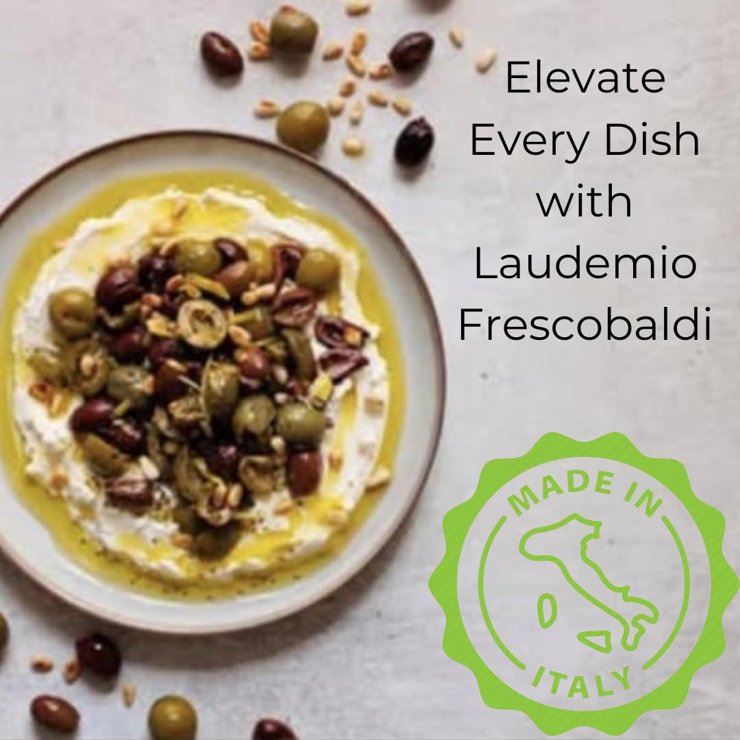 FRESCOBALDI Laudemio Extra Virgin Olive Oil, Fruity & Peppery, 16.9 Fl Oz, Low Acidity, Rich in Polyphenols, Product of Tuscany, Italy