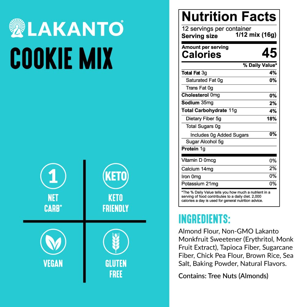 Lakanto - Cookie Mix Sugar - Case of 8-6.77 OZ (8x6.77 OZ)