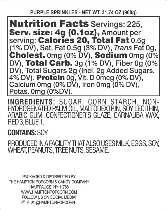 Purple Sprinkles Jimmies 1.98 Pounds Container, Sprinkles For Cake Decorating, Cake Sprinkles, Sprinkles For Baking, Ice Cream &