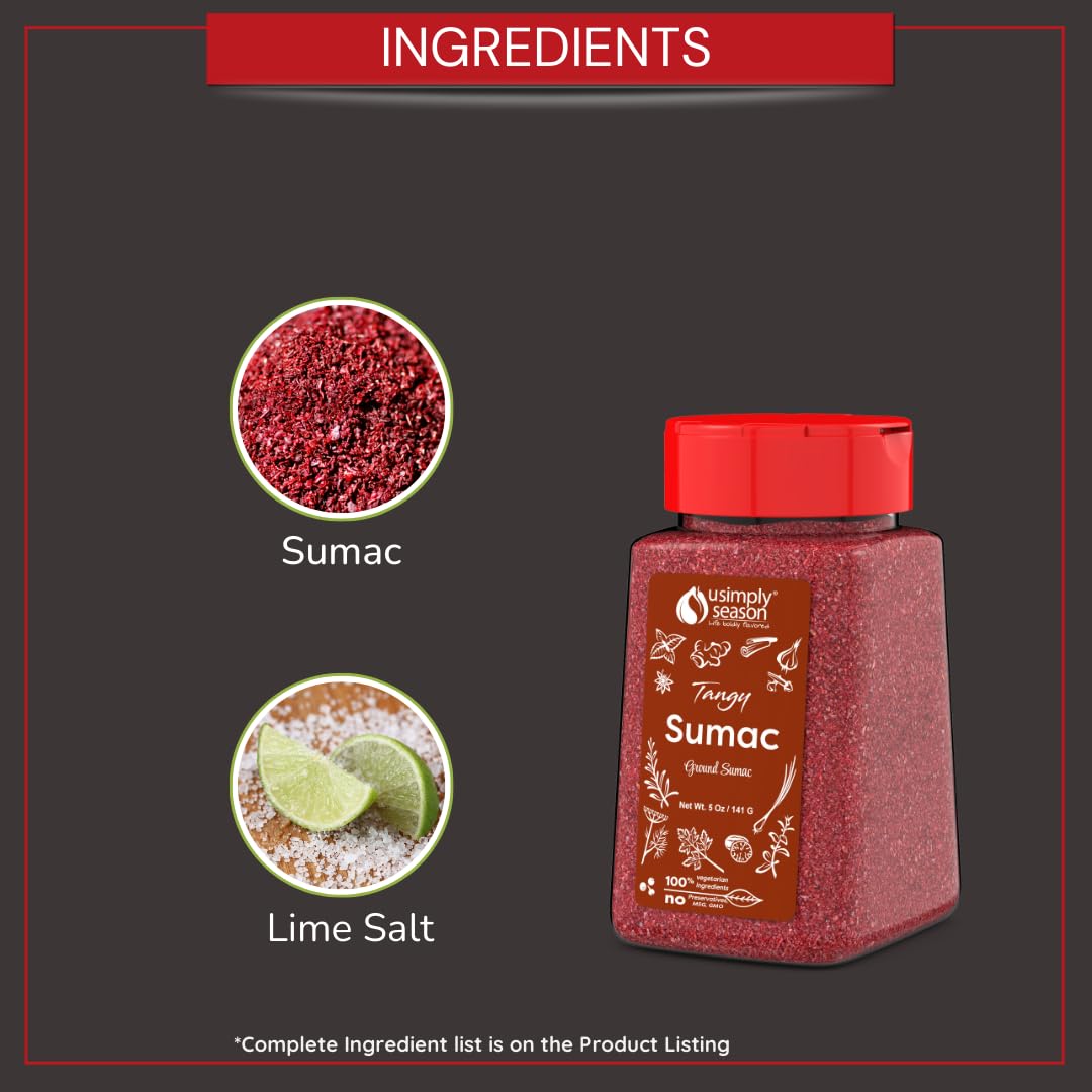 Usimplyseason Sumac Spice (Tangy Powder, 5 Ounce)