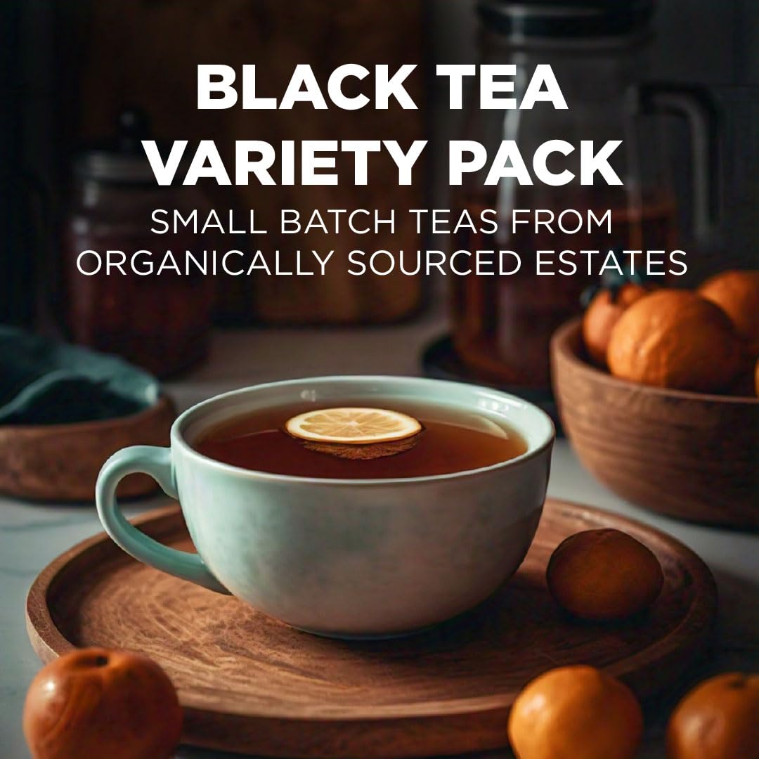 Tejava Tea Variety Pack, 52Ct. 6 All Natural Unsweetened Flavored Recyclable Single Serve Assorted Variety Pack Black Tea Pods,