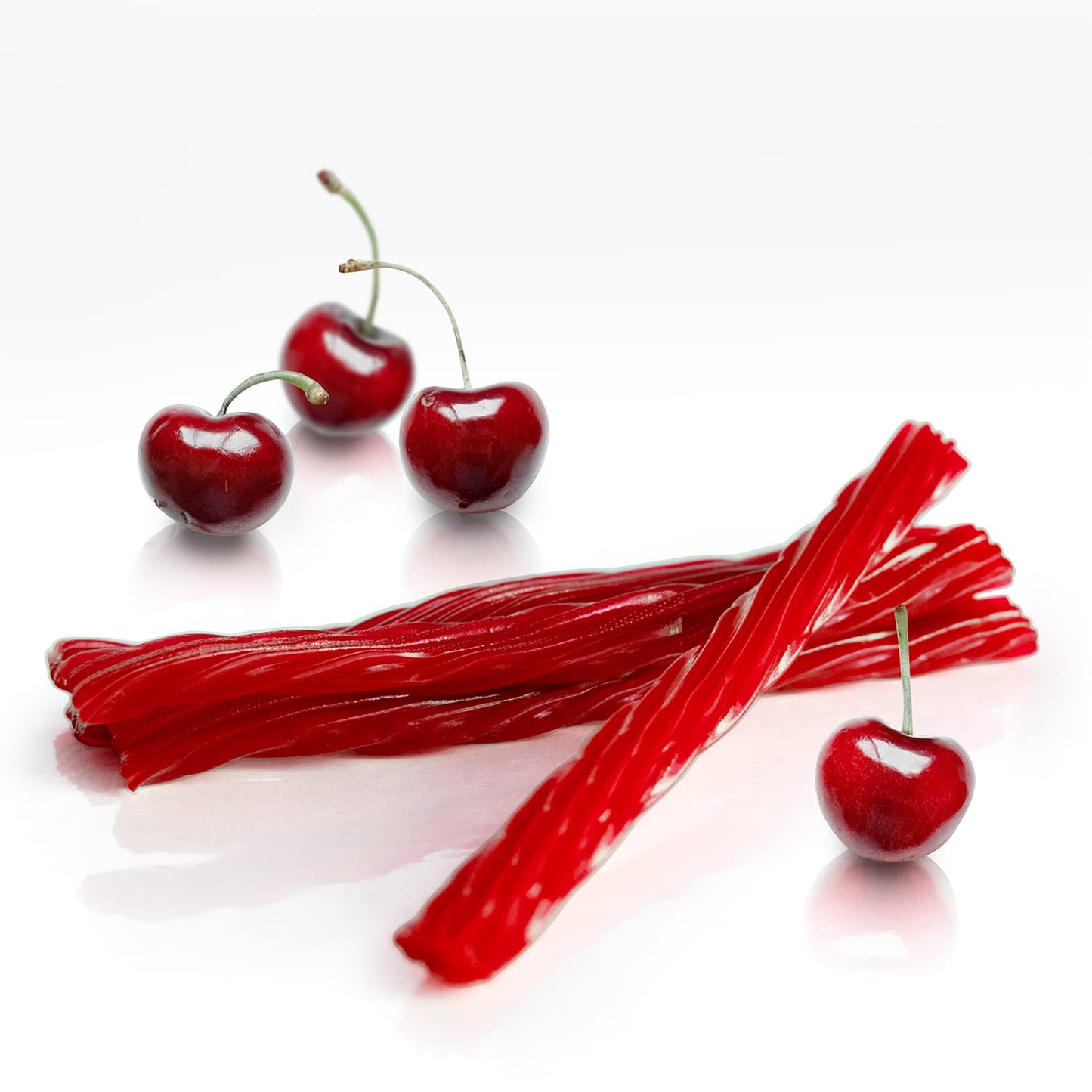 Sweet Roots Cherry Licorice Twists - 1 Bag (16 oz) - Jumbo Size Licorice Sticks | Made with Real Fruit Juice Concentrate | Vegan