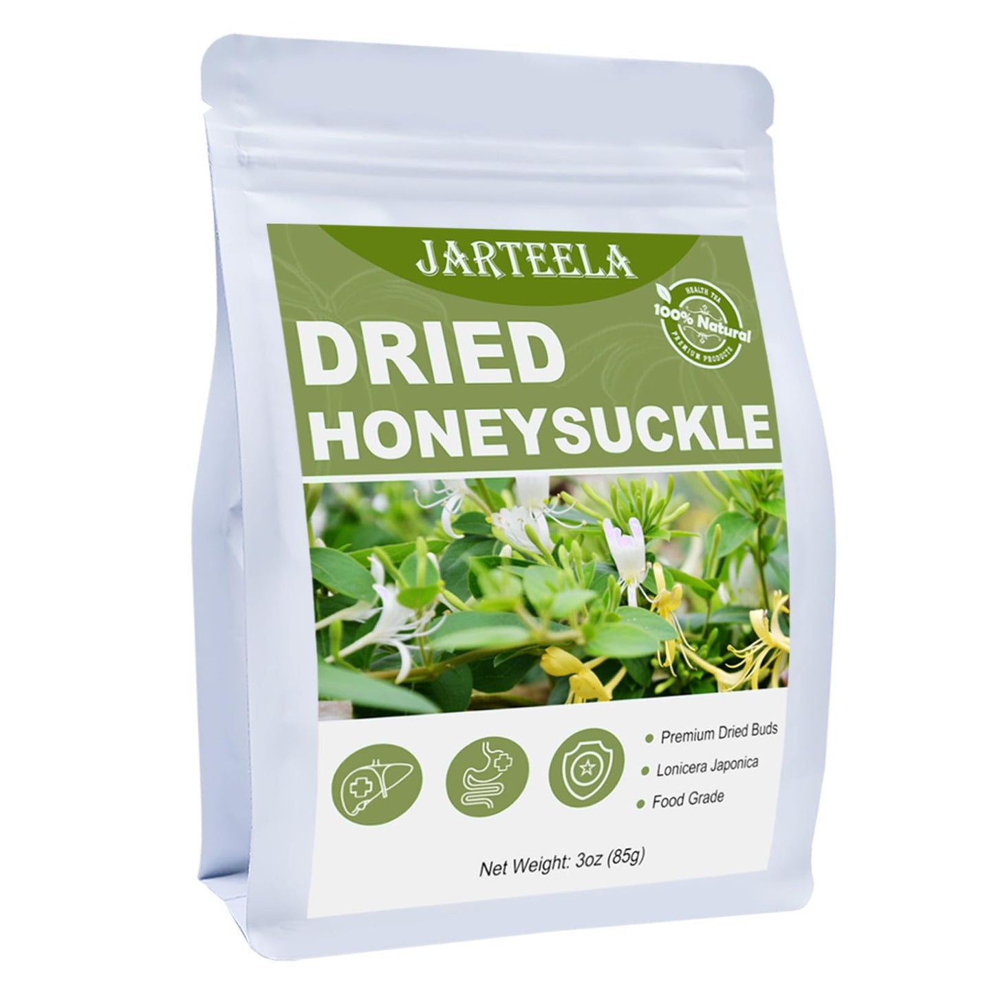 Jarteela Dried Honeysuckle Flower Tea - Non-GMO, Caffeine-Free, 3oz/85g