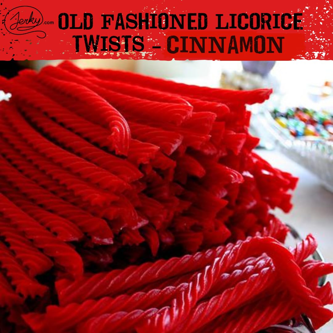 Cinnamon Licorice Twists Pack of 3 - Spicy Fat-Free Old Fashioned Gourmet Red Hots Cinnamon Candy in Bulk - Soft & Chewy Texture