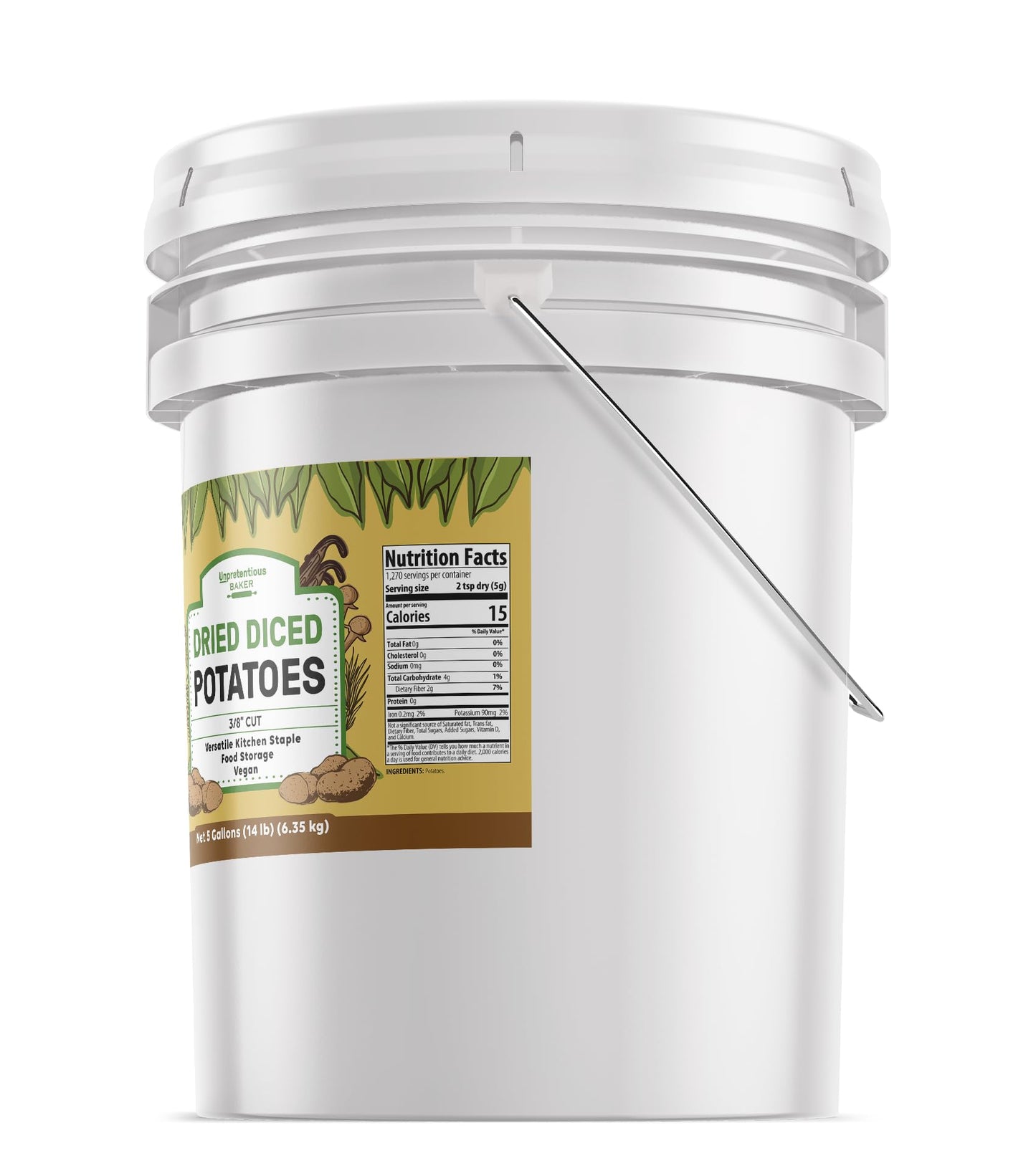 Unpretentious Dried Diced Potatoes, 5 Gallons, Soups, Stews, Food Storage Potatoes