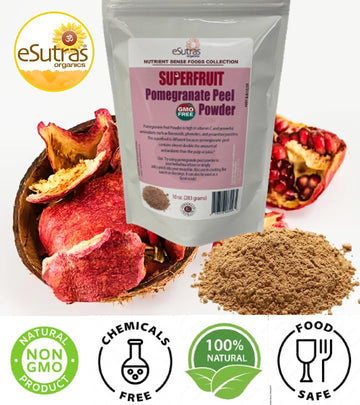 eSutras Organics Pomegranate Peel Powder Superfood, 10 Ounce