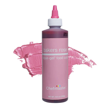 Chefmaster Bakers Rose Liqua-Gel® Food Coloring | Vibrant Color | Professional-Grade Dye For Icing, Frosting, Fondant | Baking & Decorating | Fade-Resistant | Easy-To-Use | Made In Usa | 10.5 Oz
