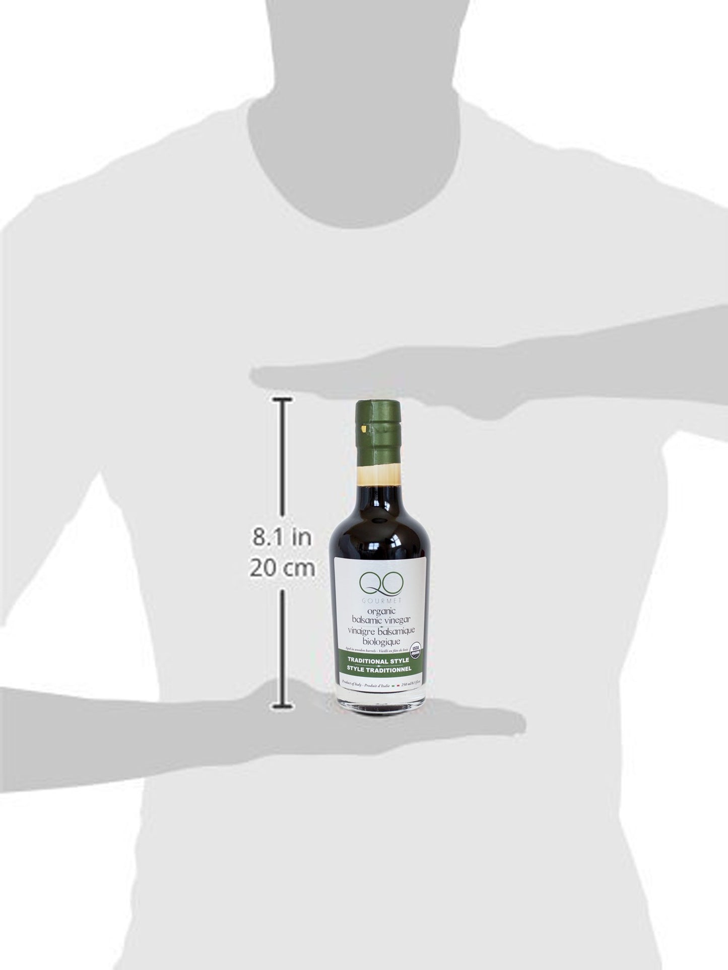 Qo Organic Thick Aged Balsamic Vinegar Of Modena | 4% Acidity | Gourmet Traditional Style | Dense Premium Italian Vinegar | Aceto Balsamico Di Modena | Crafted And Bottled In Modena, Italy | 8.5 Fl.Oz