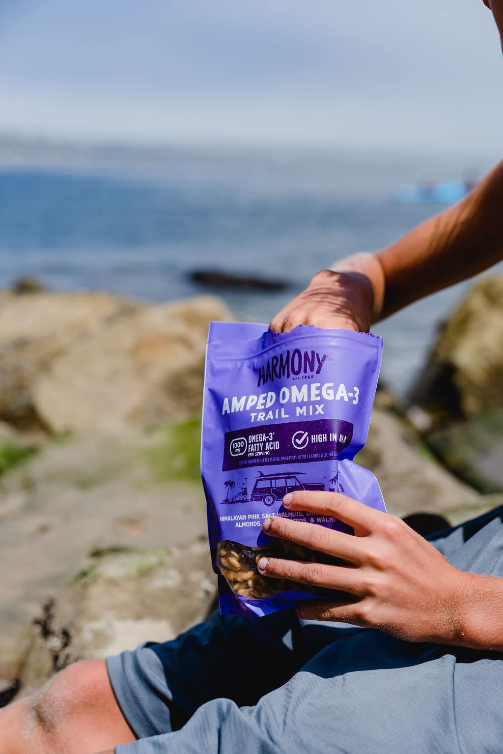 Diamond of California Harmony Amped Omega-3 Trail Mix with Mixed Nuts, Dried Fruit, Diamond of California Himalayan Pink Salt Wa