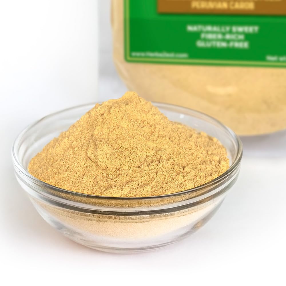 Herbazest Carob Powder Organic - 16Oz (454G) - Vegan & Gluten Free Superfood - Tasty Addition To Smoothies, Hot Beverages, Desse
