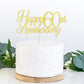 Auteby Happy 60Th Anniversary Cake Topper, Gold Glitter 60Th Birthday/Wedding Anniversary Party Decoration Supplies (60)