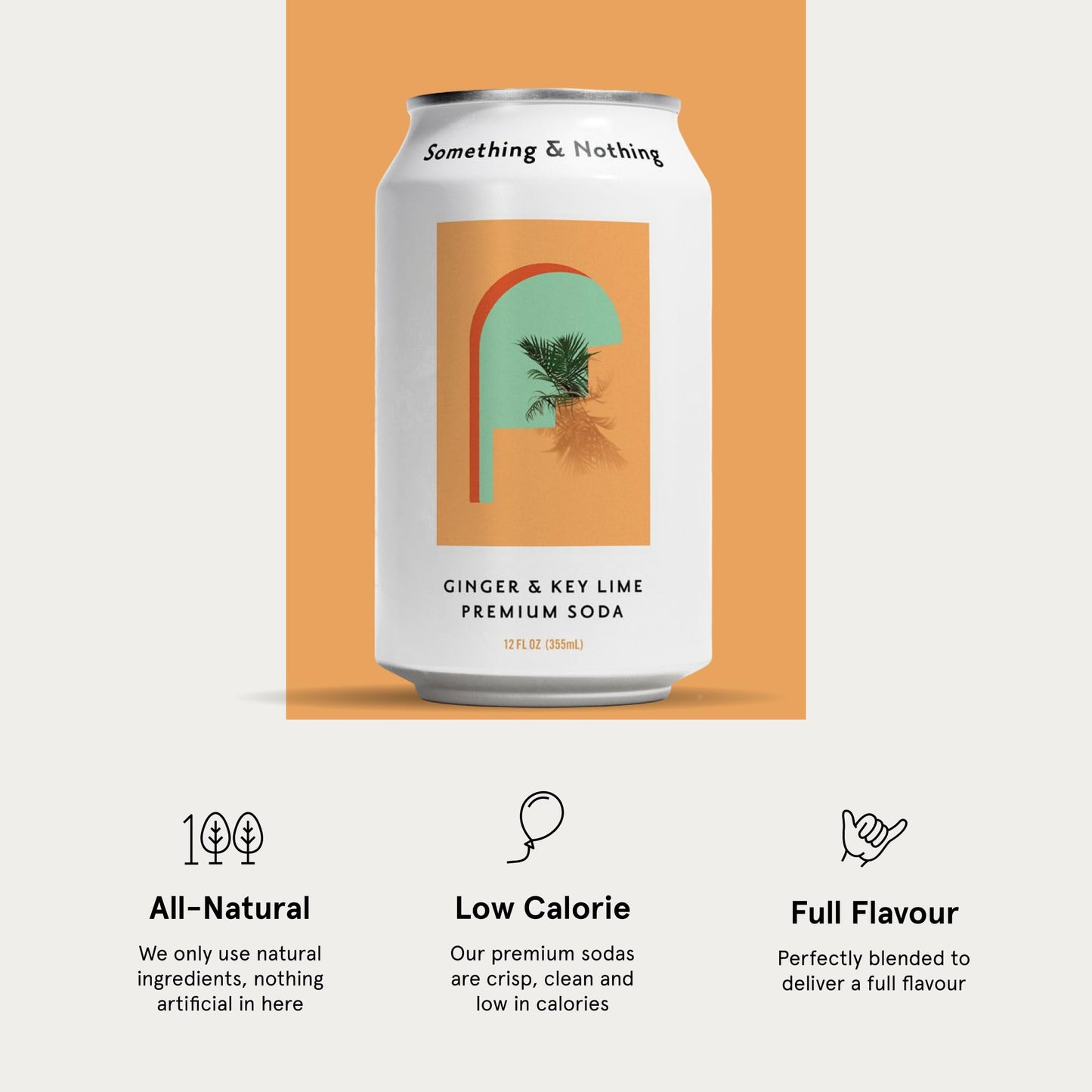 Something & Nothing Ginger & Lime Flavoured Sparkling Water | Lightly Carbonated  Full Flavoured with Added G & Lemon Juice | Vegan & Low Calorie Soda | 12 Fl Oz Cans (Pack of 12)