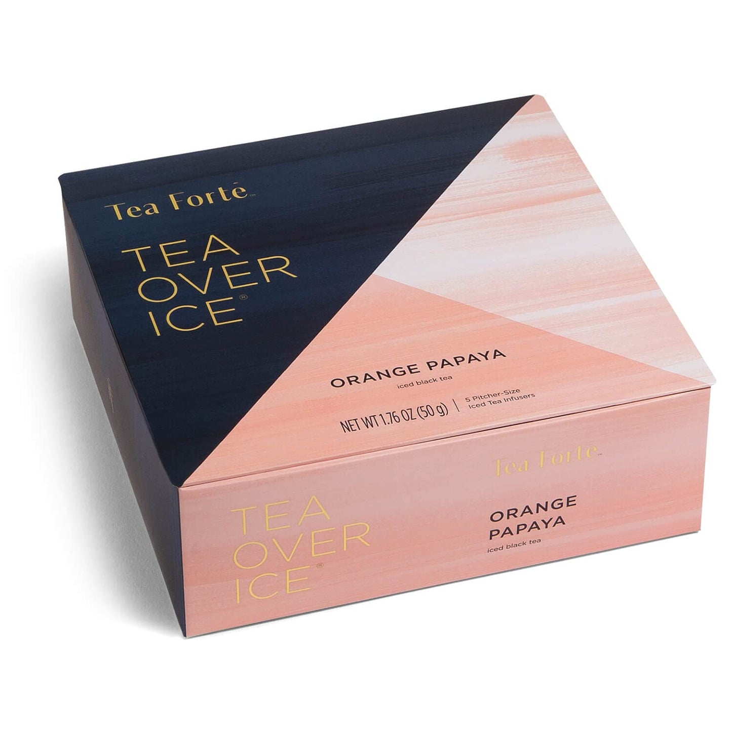 Tea Forte Iced Tea - Orange Papaya Blend, Organic, 5 Individually Wrapped Pyramid Infuser Bags, Each Steeps 24 oz.