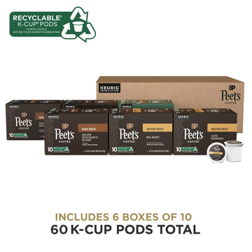 Peet'S Coffee, Bestseller'S Variety Pack - Major Dickason'S, Big Bang, French Roast, Caf   Domingo, Organic Alma De La Tierra, H