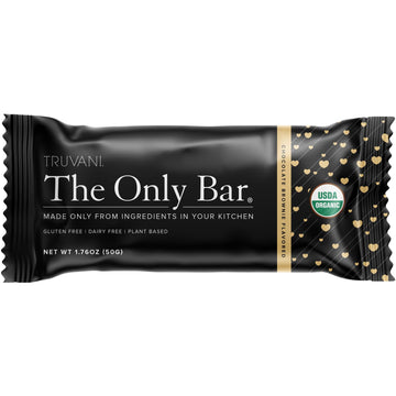 Truvani Plant Based Snack Bar | Chocolate Brownie Single Bar | 7G Protein | Usda Organic And Vegan | The Only Bar | Dairy, Soy,