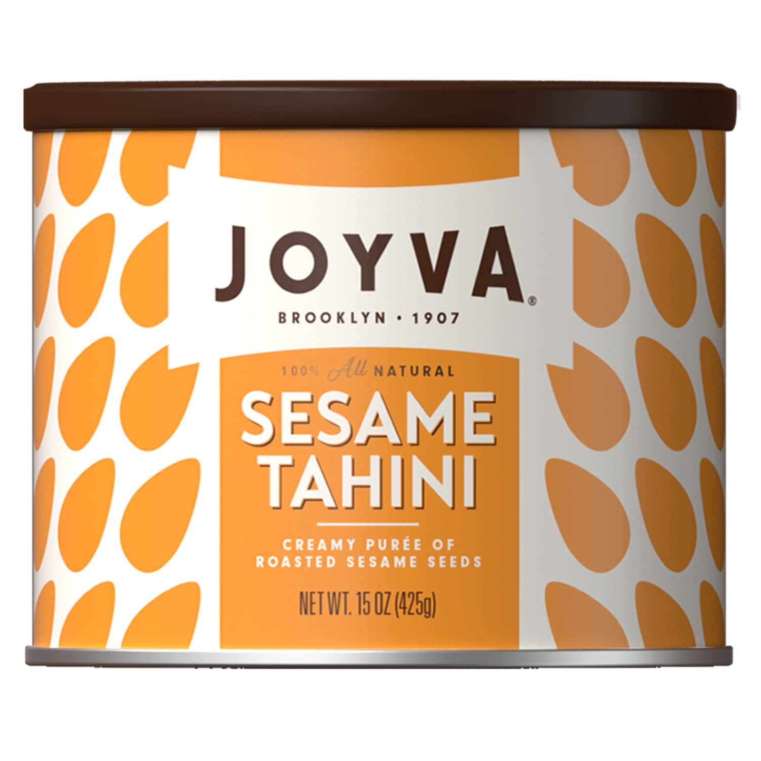 Joyva Sesame Tahini | 15oz Tins | 100% Pure Roasted Sesame Seed Pur  e | Silky Smooth & Creamy | Mildly Nutty | All-Natural Supe