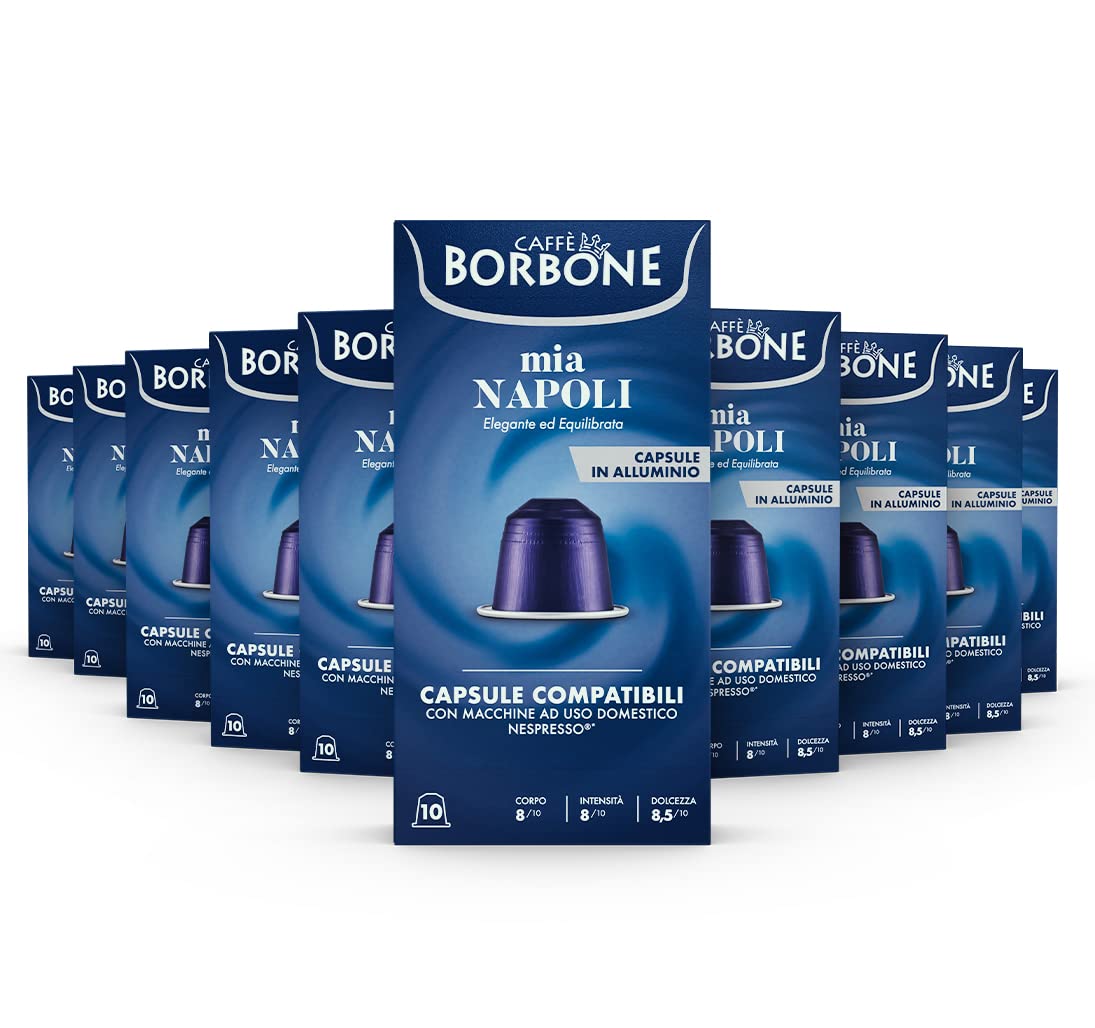 Caffè Borbone Aluminum Coffee Pods for Nespresso, Rich Italian Coffee, 100 Count (10 packs of 10), Not compatible with Vertuo machines