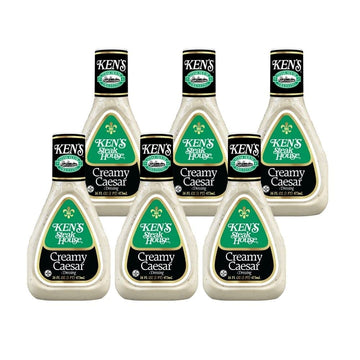 Kens Steakhouse Dressing, Creamy Caesar Dressing, Gluten Free Dressing for Salads or Spreads, 16 FL OZ Bottle (Pack of 6)